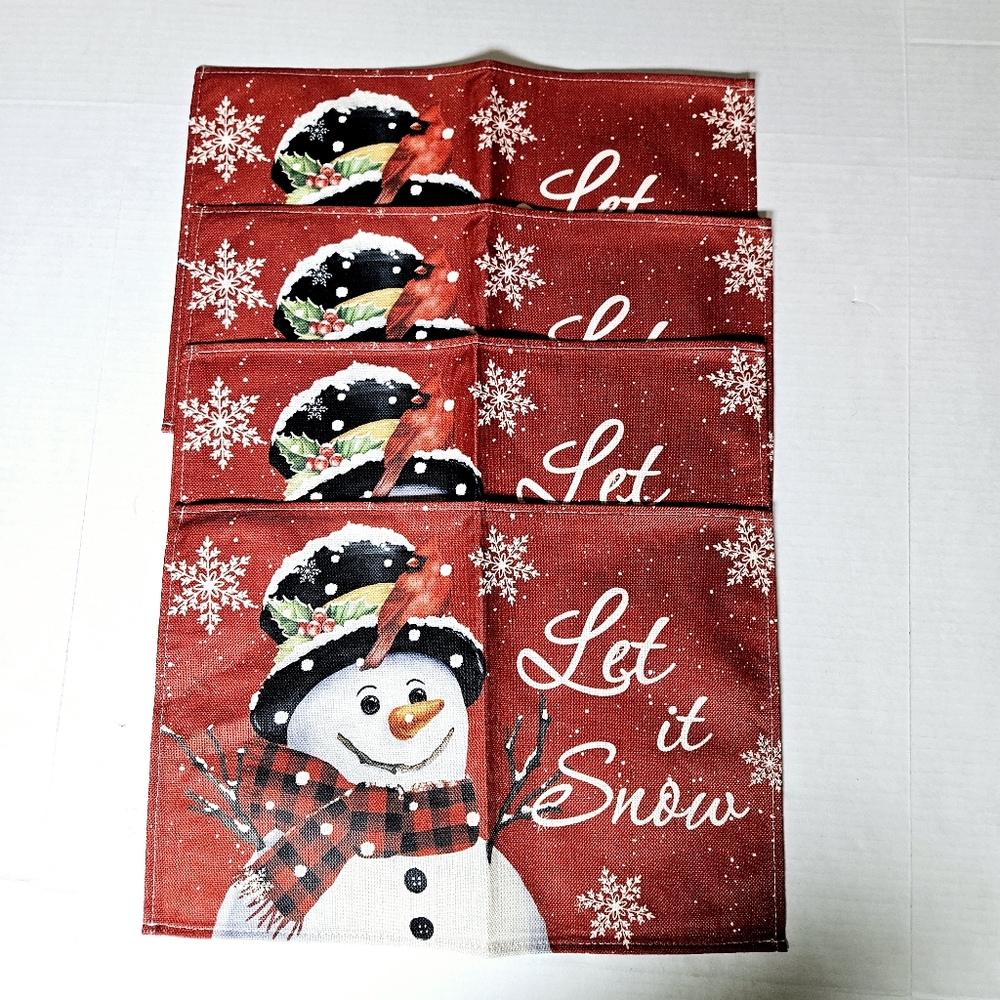 Snowman Let it Snow Christmas‎ Placemats